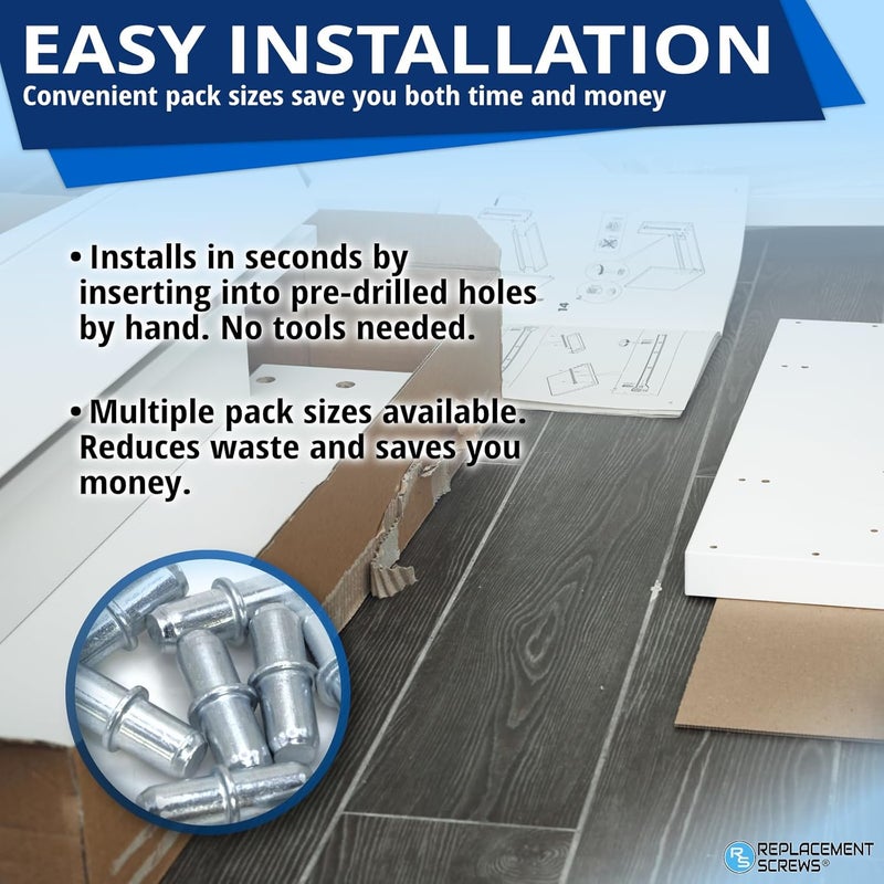 ReplacementScrews Shelf Support Pins/Pegs Compatible with IKEA Part 101532 (Pack of 5) - Image 5